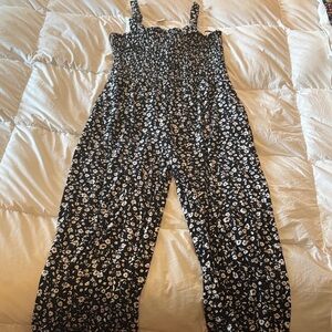 Banana Republic Black and White Floral Jumpsuit